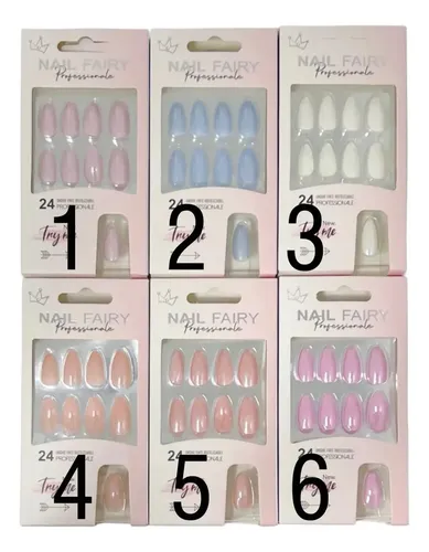 Uñas Postizas Autoadhesivas Almendras Efecto Aurora Mujer 5 Liso