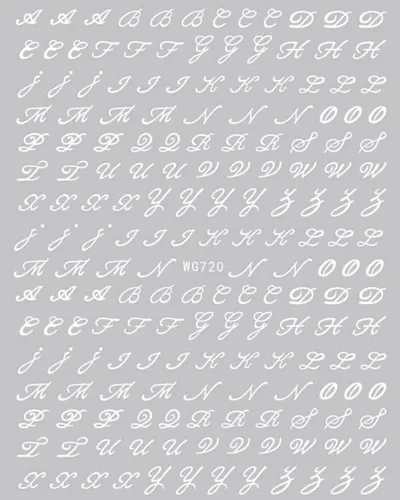 Pegatinas Para Decoración De Uñas Con Letras Antiguas, 6 Hoj