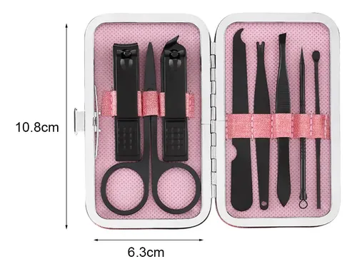 Kit De Pedicura Y Acero Inoxidable De 8 Piezas: Cortaúñas,