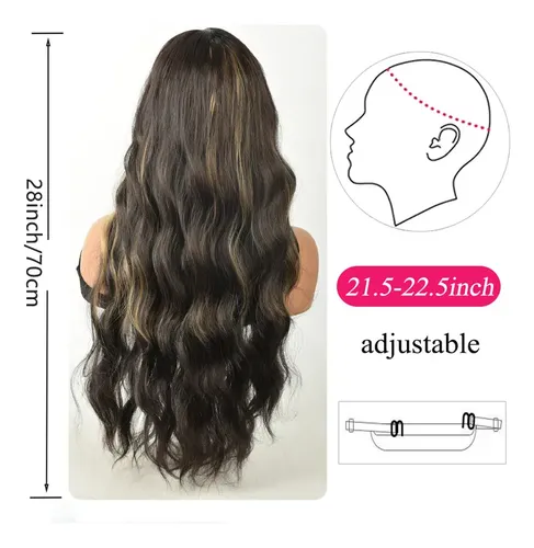Sintético Para Cabello De Fibra Larga A Con Peluca Engastada