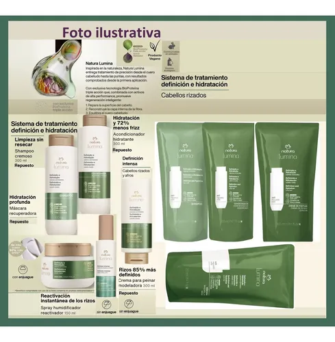 Rep Crema Peinar Rizos Hidratación Definición Lumina Natura