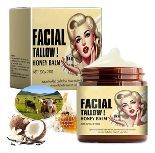 Cebo de Res Crema Nutritiva de Miel y Grasa 120g Hidratante Facial