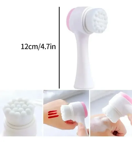 Cepillo Limpiador Facial Doble Cara De Silicona Manual