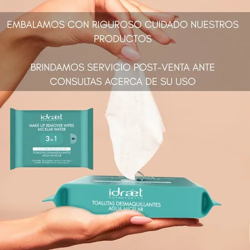 Toallitas Desmaquillantes Agua Micelar Idraet 3en1 30u