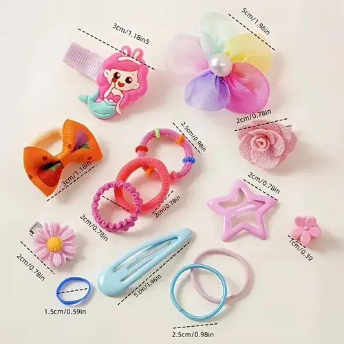 Set De Hebillas Y Gomitas Para Pelo Niña
