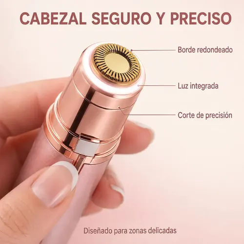 Depilador Mini Electrico 2 En 1 Vello Facial Y Cejas Rosa