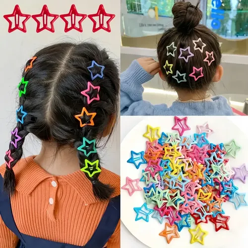 Set Of Matte Hair Clips In Assorted Colors For Women
