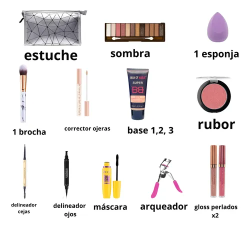 Kit Maquillaje Dama Elegante Labios Perlados Id. Piel Madura
