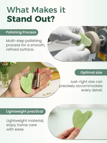 Herramienta Facial Gua Sha De Jade Natural En Forma De Coraz