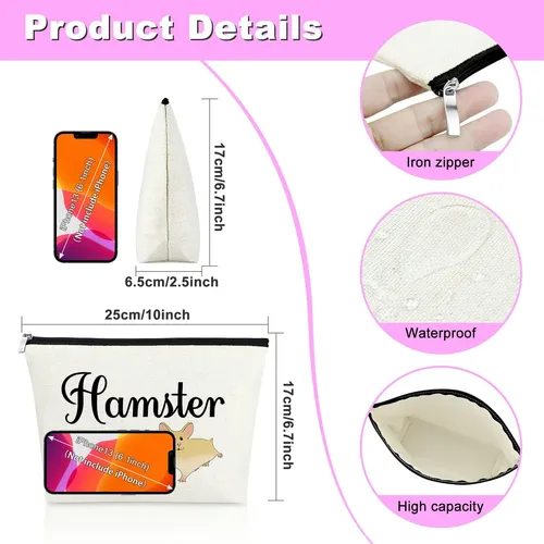 Bolsa De Maquillaje Mxrymvu Con Temática De Hámster Y Mamá,