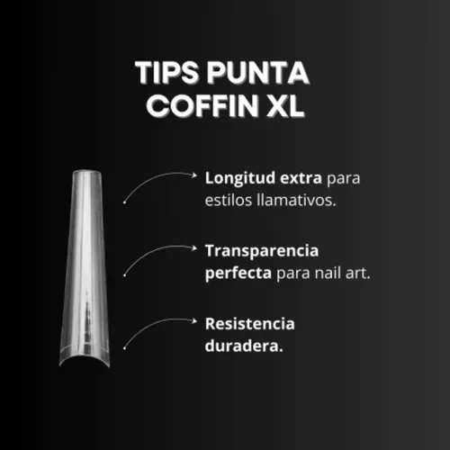Tips Uñas Postizas Coffin Extra Largo Punta 120 Und Mely