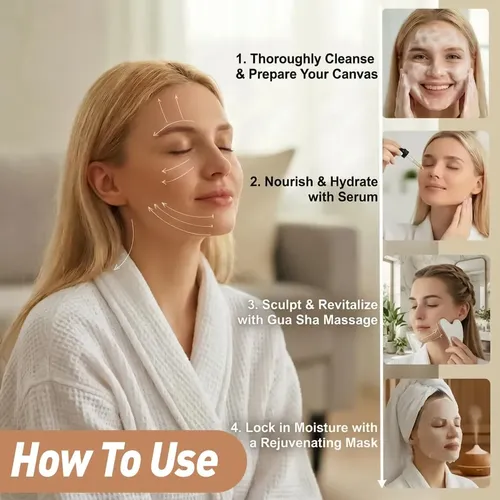 Set Gua Sha Facial Acero Para Masaje Y Anti Hinchazón