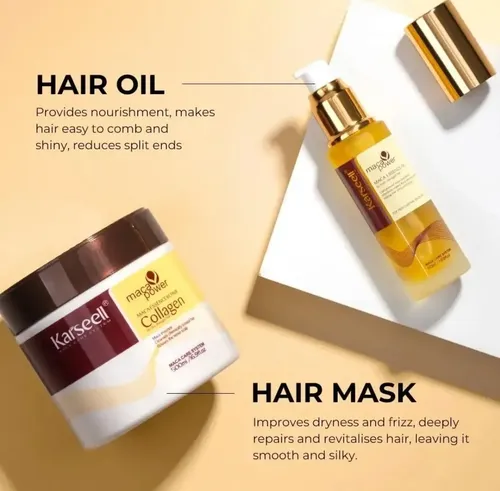 Kit Sí Mascarilla, aceite Karseell Maca Power restauración – 2 packs de 1 unidad de 500ml