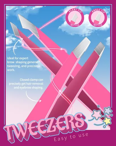 Eyebrow Tweezers Set Tsmaddts 6 Pcs For Women W/ Scissor & B