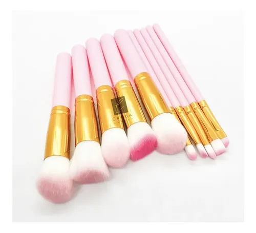 Set De Brochas Kabuki 10 Piezas Para Maquillaje Colores