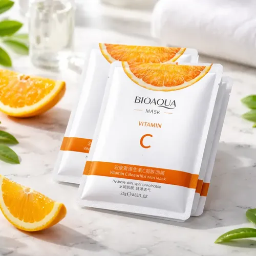 9u Mascarilla Facial Bioaqua Vitamina C Hidratante25g
