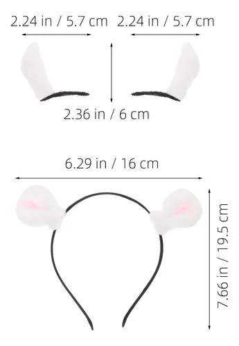 1 Juego De Diademas Con Forma De Oreja De Conejo, Bonita Ore