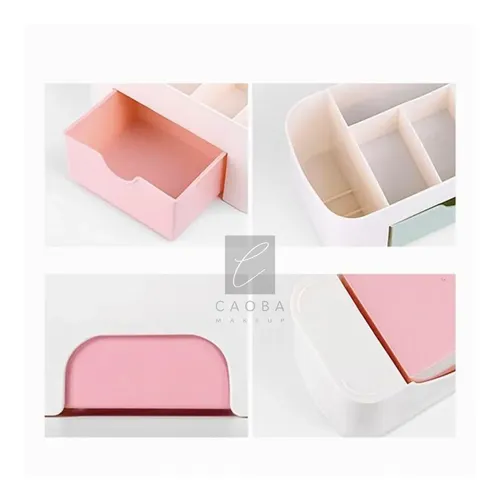 Organizador Con Cajon Maquillaje Cremas Algodón  Caobamakeup