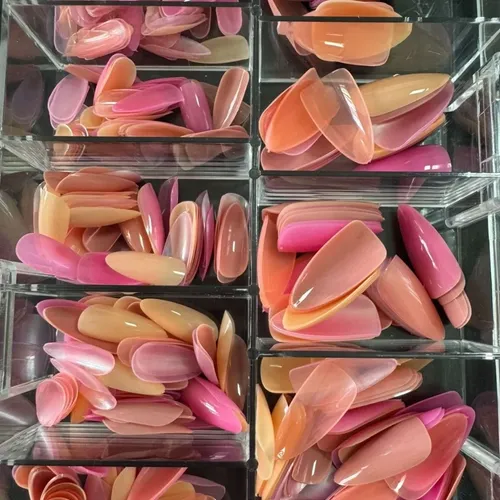Tips Almendra Uñas Postizas Soft Gel Color Surtido X500