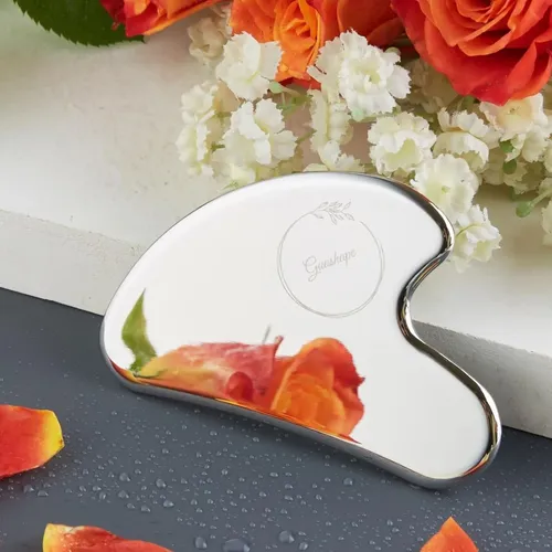 Gua Sha Facial Metal Plateado Sculptor Antiinflamatorio