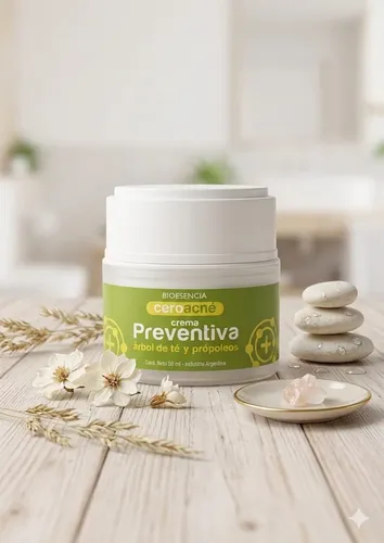 Crema Preventiva Cero Acné Bioesencia Arbol De Té Propóleos