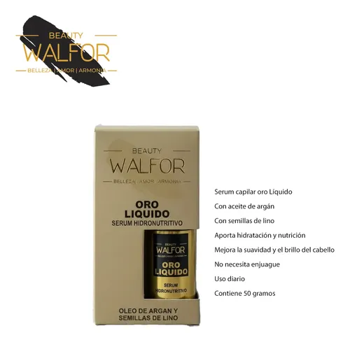 Serum Hidro Nutritivo Beauty Walfor Oro Liquido Argan 50g