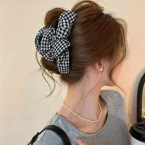 Accesorio De Cabello Vintage A Cuadros Para Mujer A