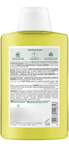 Shampoo Klorane Cedrat Cabello Tendecia A Graso X 200 Ml