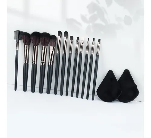 Set De 13 Brochas Y 2 Esponjas Triangulares Para Polvo