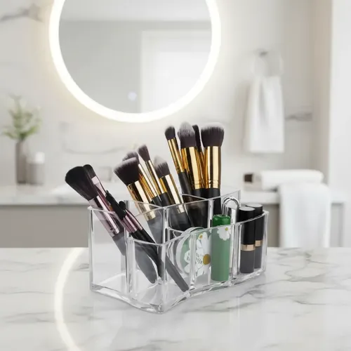 Organizador Acrílico 19x10x9 Maquillaje Brochas Deconamor