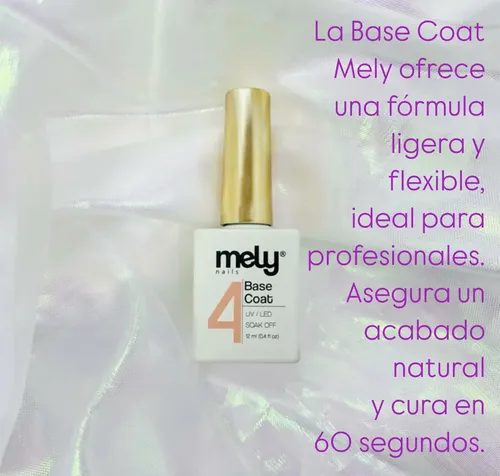 Base Y Top Coat Uñas Semipermanente Manicuria Uv/led Mely