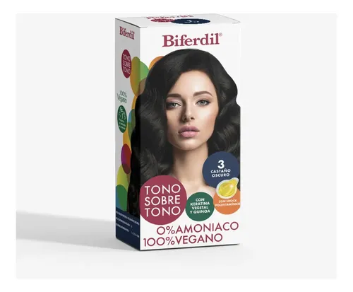 Coloracion Biferdil Tono Sobre Tono Kit Sin Amoniaco Nº3 Tono Nº3 Castaño Oscuro