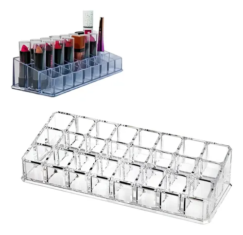 Organizador Maquillaje Oh My Shop Acrílico 24 Compartimentos Transparente