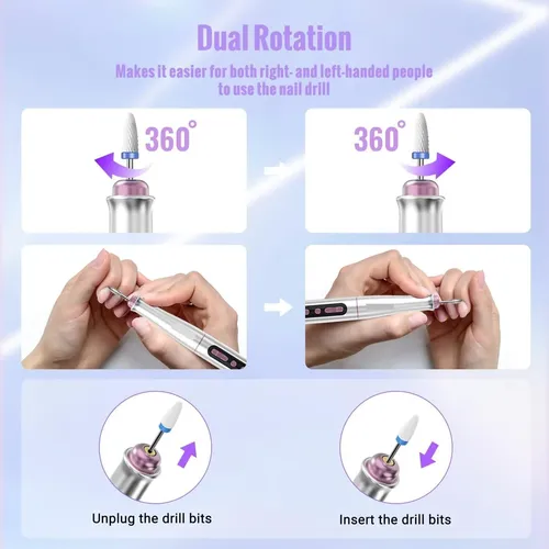 Taladro De Uñas Eléctrico Inalámbrico, Kit De Lima De Uñas