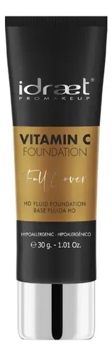 Base Fluida Mate Alta Cobertura Vitamin C Foundation Idraet 130 Walnut