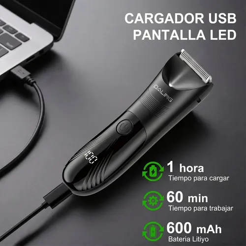 Máquina Corta Pelo y Barba Recargable Inalámbrica con Pantalla LED de Importadora Uli