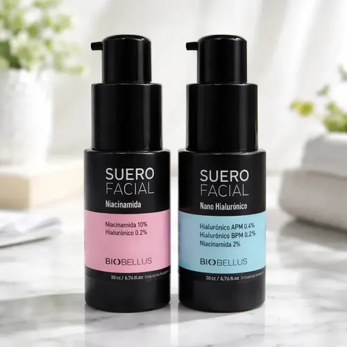 Biobellus Suero Facial Hialurónico Niacinamida Hidratante Antiage Día Noche
