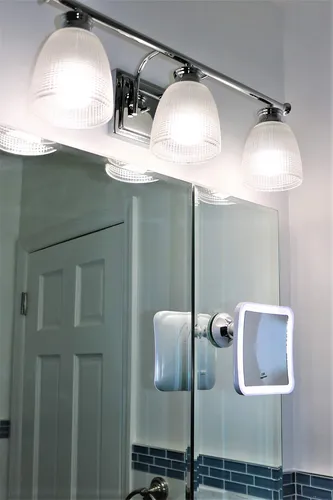 Espejo De Maquillaje Con Luz Led Y Aumento 10x Jiben Cuadrad
