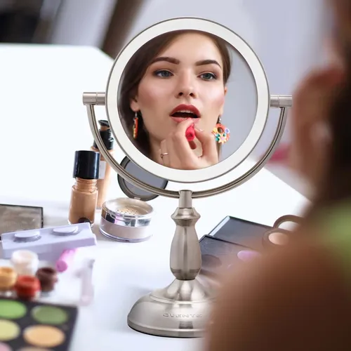 Espejo De Maquillaje Ovente 8 De Mesa Iluminado Con Aumento