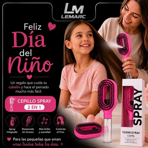 Cepillo Desenredante Antifrizz Con Spray 2 En 1 Atomizador