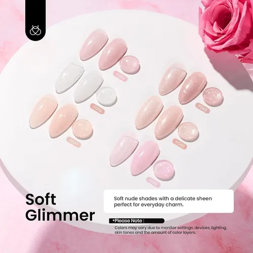 Esmalte En Gel Base 5 En 1 Beetles Nude Pink 6 Colores