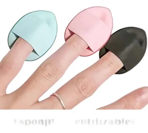 4u Mini Esponja Puff Para Dedos Corrector Base Maquillaje