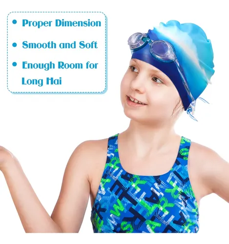 Gorros De Natación Zhanmai De Silicona Para Niños Con Cabell