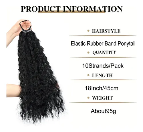 Peluca Larga Rizada Con Coleta Estilo Natural For Mujer D