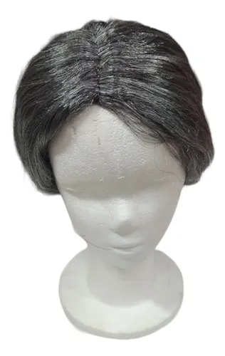 Peluca Abuela Gris Rodete Cotillon