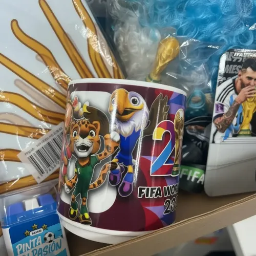 Box Mundial Argentina Regalo Peluca Bandera Stickers Taza