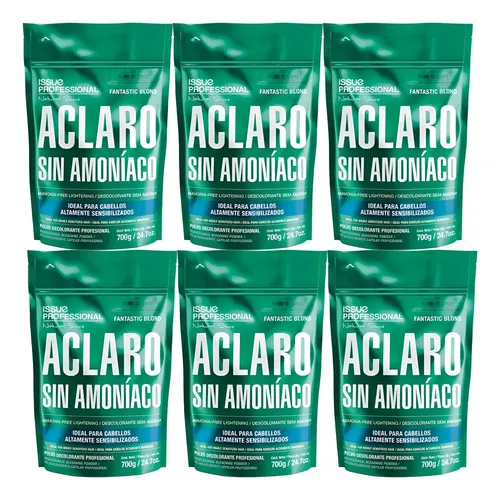 Issue Polvo Decolorante Blond Aclaro Sin Amoníaco 700g X6