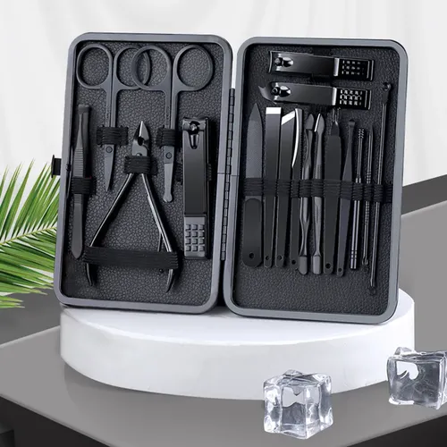 D Set De 18 Piezas Y Pedicura Con Funda – Kit De Acero Zx
