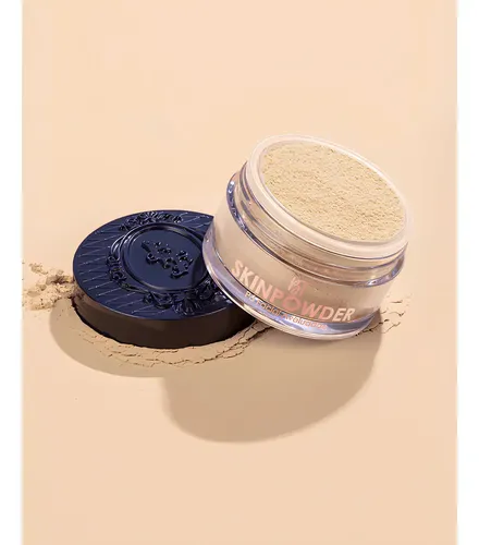 Base de maquillaje en polvo Bruna Tavares BT Skinpowder, polvo facial suelto Bruna Tavares, tono ámbar único