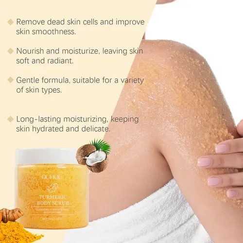 Exfoliante Corporal Con Cúrcuma Ouhoe, Exfoliación Suave Con Cúrc